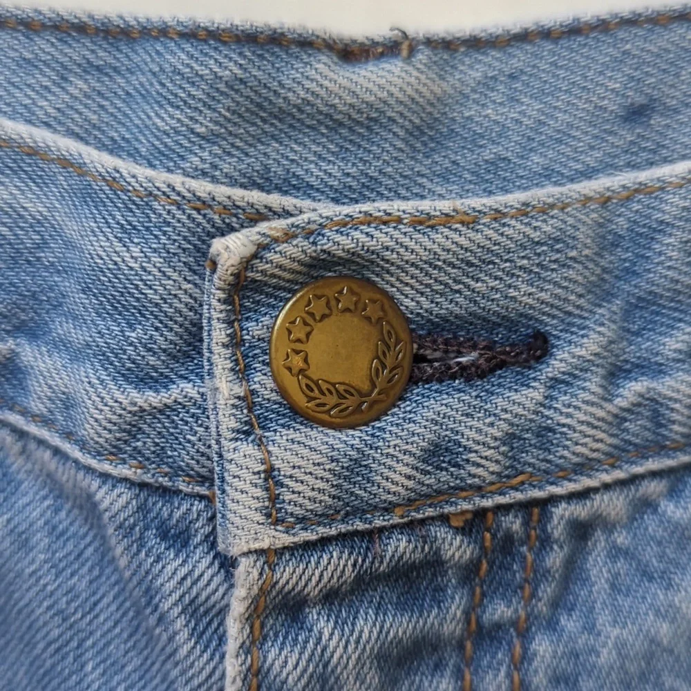 Vintage Touche' High-Waisted Mom Jeans Junior 5 Blue Red Plaid Y2K Denim